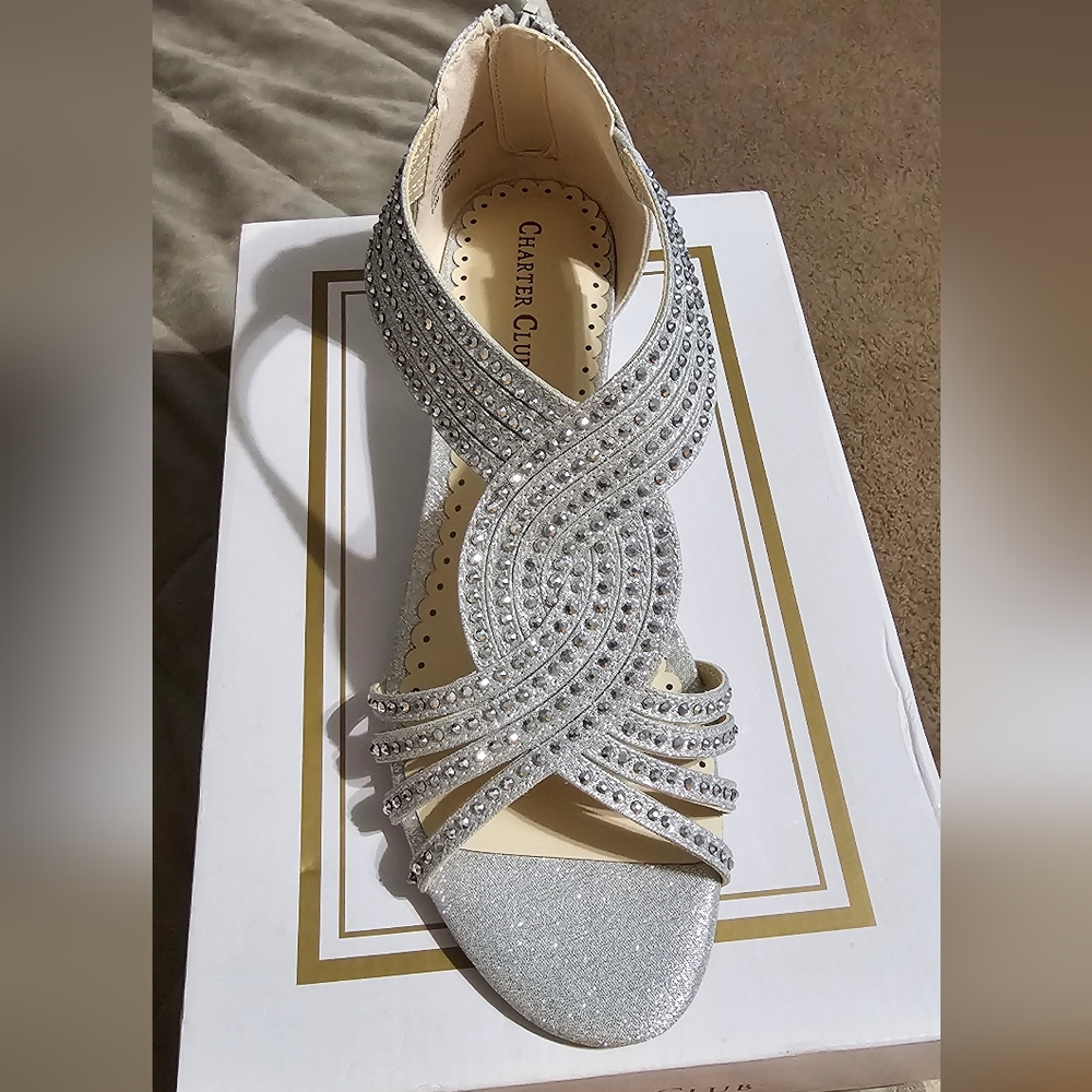 Charter Club Silver Embellished Heels